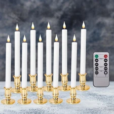 LED Flameless Window Candles with Remote Timer 10 PCS Battery Operated Flicke...