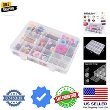 18 Grids Plastic Organizer Box with Dividers, Clear Compartment Container Sto...