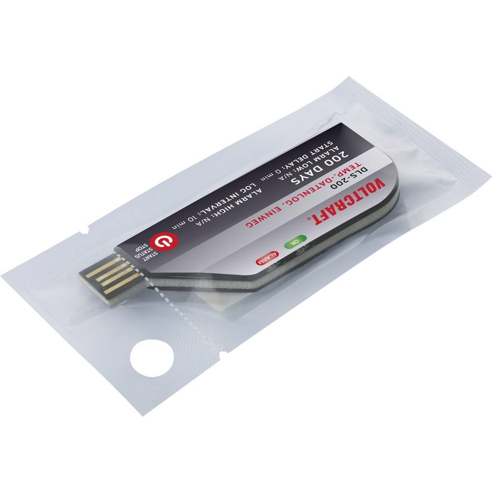 Enregistreur de données température VOLTCRAFT DLS-200 compact avec capteur numérique USB