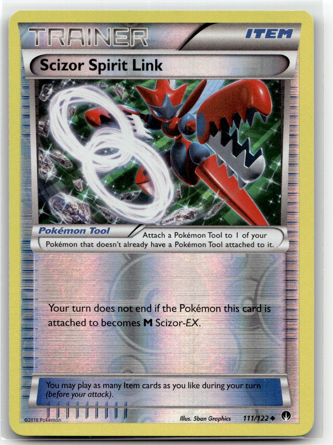 Scizor Spirit Link 111/122 Uncommon BREAKpoint Pokemon Reverse Holo NM/M