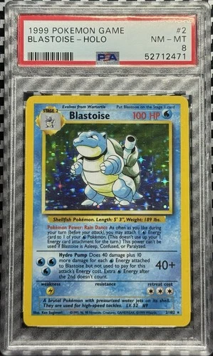 1999 Pokemon Game # 2 Blastoise Holo PSA 8 Card NM-MINT Base Set Trusted Seller!