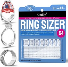 Ring Sizer Adjuster for Loose Rings, 64-Piece Set with 3 Types Spiral Coils, Ri