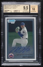 2010 Bowman Draft Chrome Prospects Matt Harvey #BDPP84 BGS 9.5 GEM MINT Auto 3c7