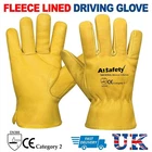 Yellow Leather Thorn Proof Gardening Work Gloves Driver Safety Glove