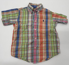 Ralph Lauren Boys Plaid Button Down Shirt Size 5 100 Cotton Preppy