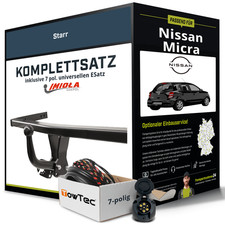 Für NISSAN Micra III Typ K12 Anhängerkupplung starr +eSatz 7pol uni. 03- NEU