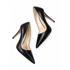 Prada Calzature Donna Vitello Lux 3 Black Calfskin Pointed Toe Stiletto EU 39