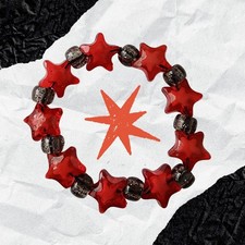 Black And Red Stars Kandi Bracelet