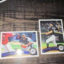 Topps 2011 Topps Baseball Chris Iannetta Ubaldo Jimenez Rockies Lot 2 #141 #560