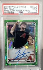 2020 Bowman Chrome - Prospect Autographs Levi Kelly #CPA-LK Green Atomic...