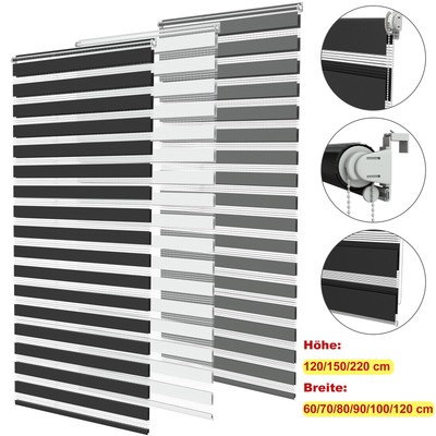 Duo Rollo Klemmfix ohne Bohren Doppelrollo Zebrarollo Seitenzug Fensterrollo Neu