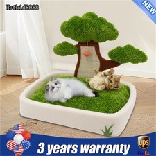 23.6'' Green Tree Cat Bed Cat Cozy Condo with Scratching Post Padded Bed