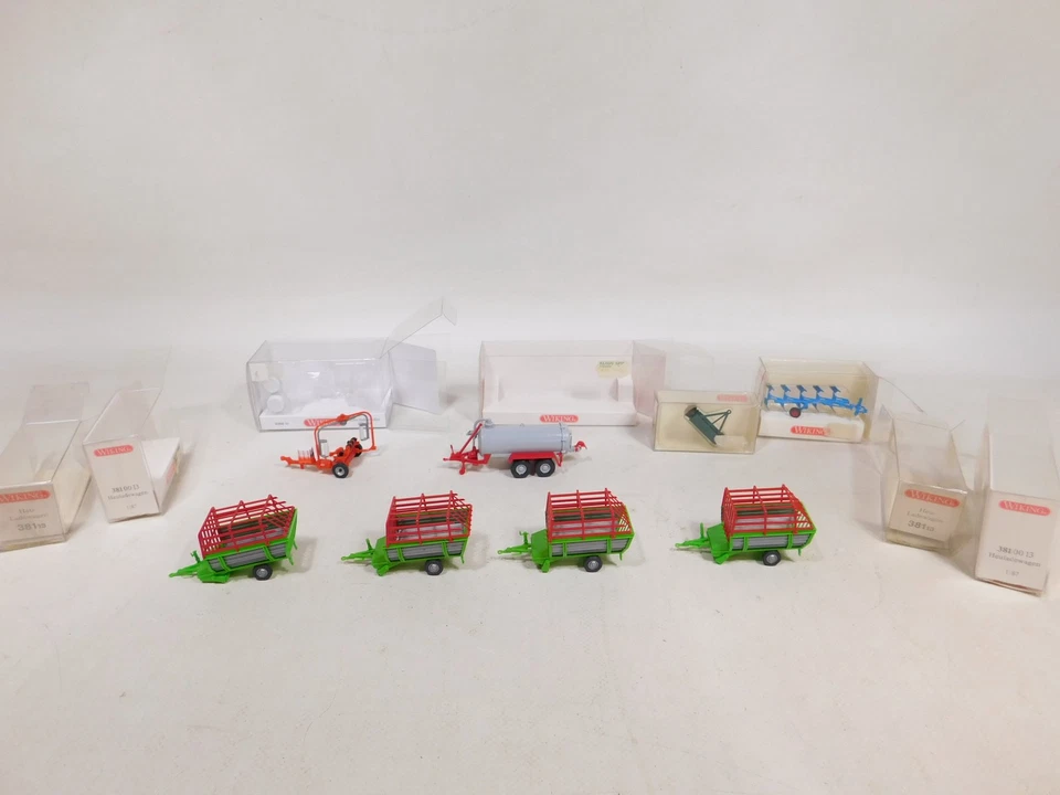 8X Wiking H0 1:87 Heuladewagen Ecc 0384 40 378 381 382 888 Mint+Box #DW748-1 - Immagine 2 di 4