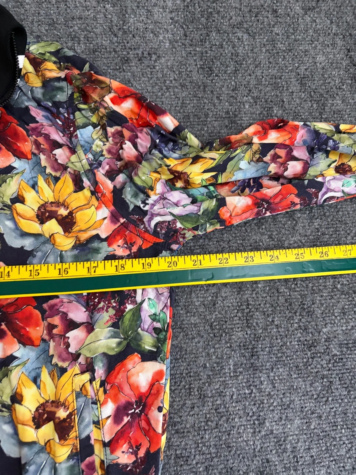 Denim & Flower Ricky Singh Mens Floral Colorful Bomber Jacket Lightweight Size M - product detail image 8