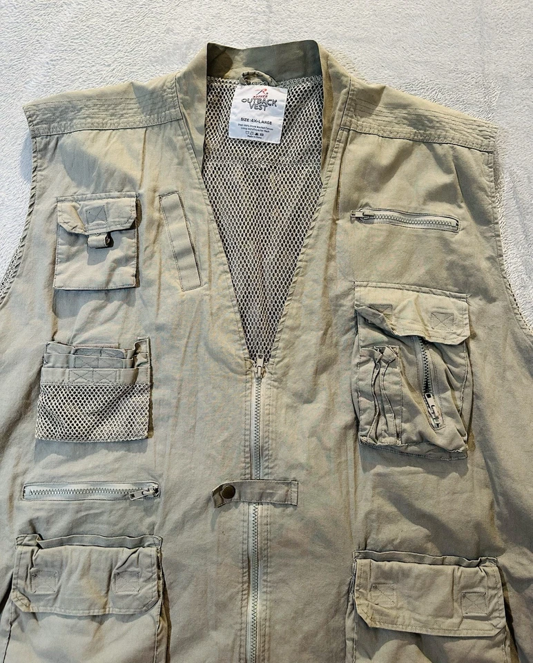 ROTHCO Outback Hunting Fishing Vest Safari Mens 4XL Zip Up Mesh Tactical Photo - Image 2 of 4