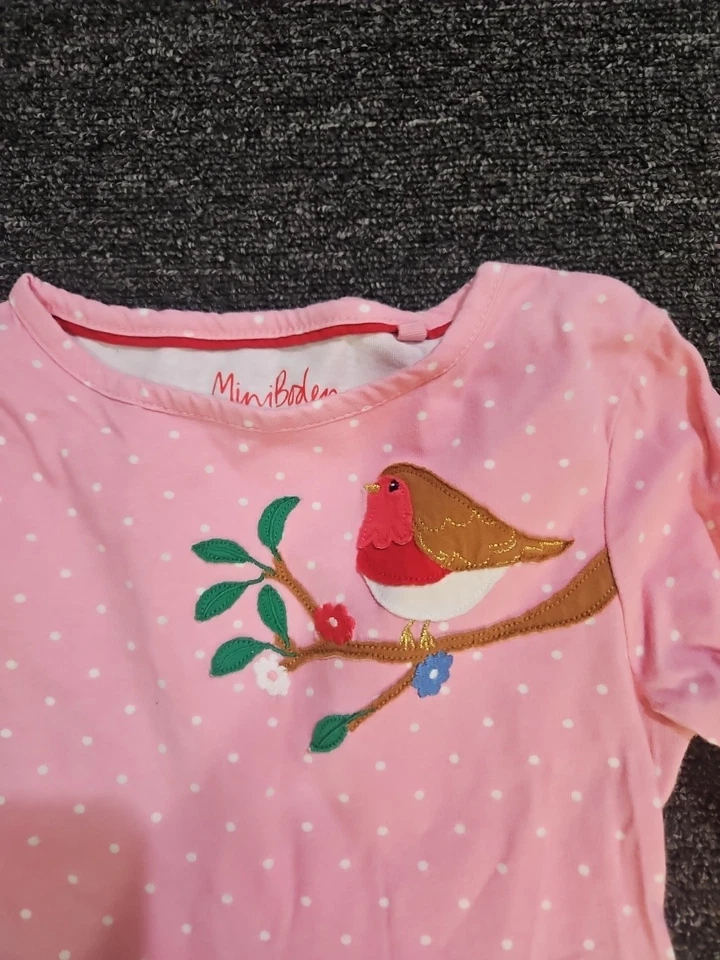 迷你紧身女孩 6 - 7 编织贴花球衣礼服林地森林动物粉色 — 第 3/3 张图片