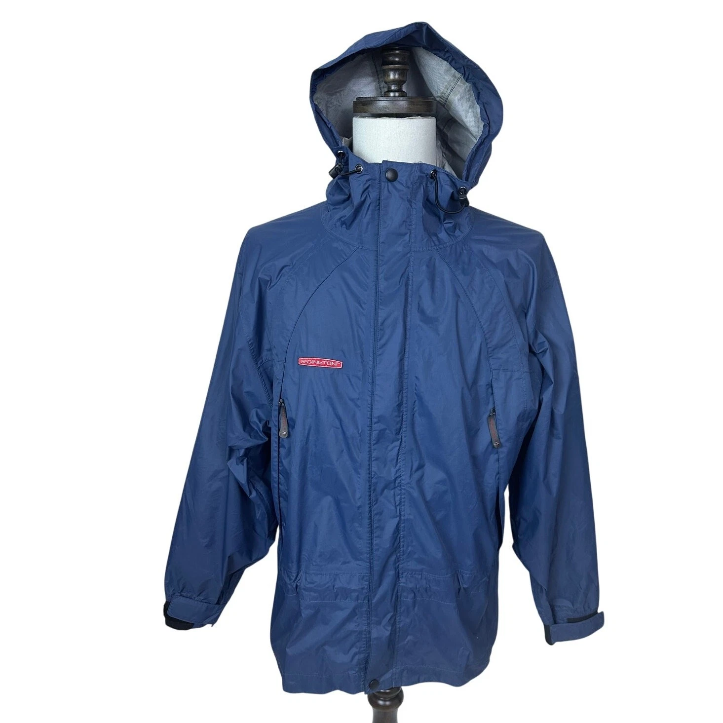 REDINGTON Blue Hooded Windbreaker Fishing Sporting Waterproof Jacket Mens Medium