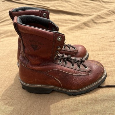 Herman Survivors Red Brown Leather Lace Up Work Boots Streetwear Size 8.5