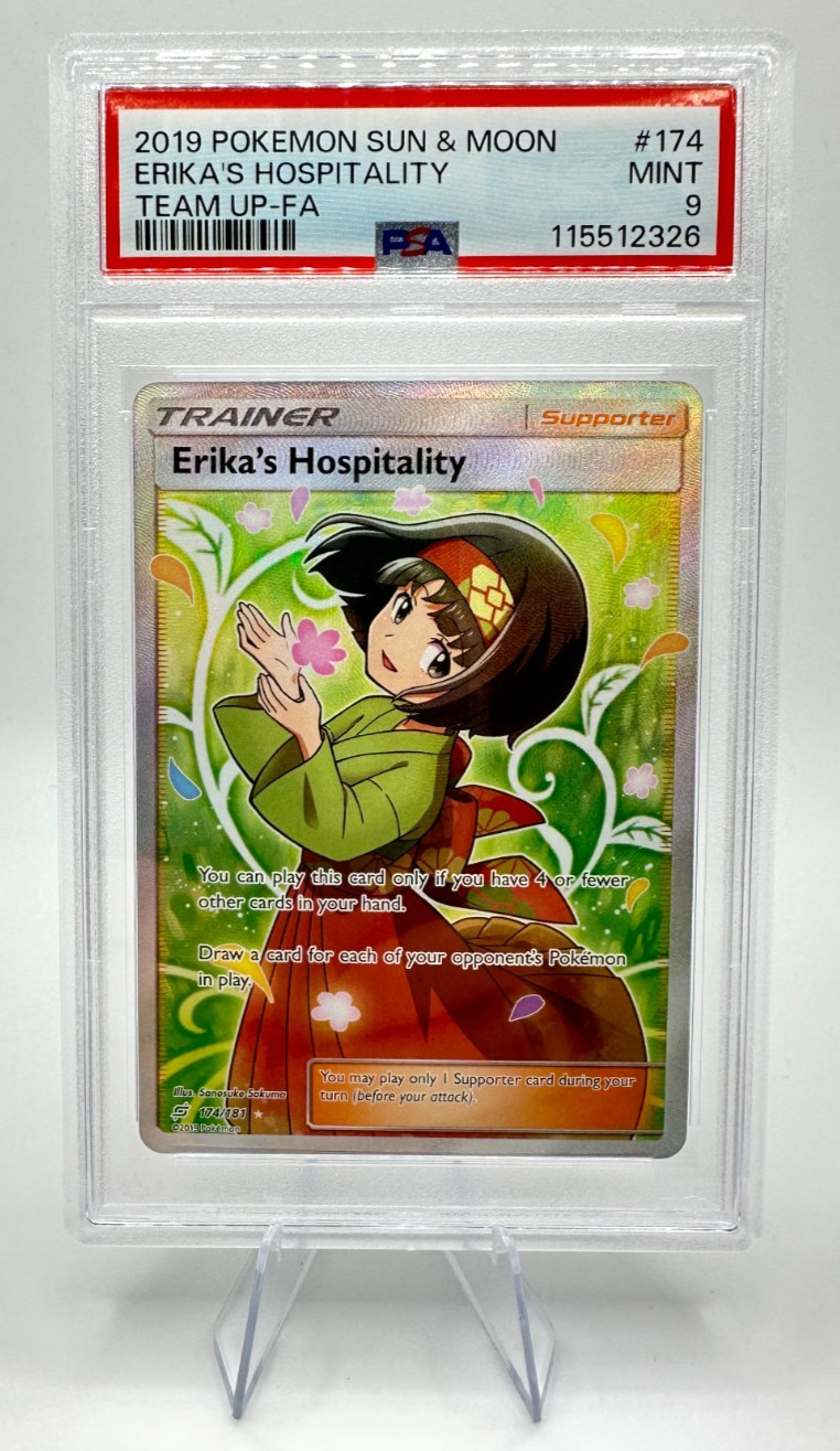 2019 Pokemon Sun & Moon Team Up Erika’s Hospitality #174 | FULL ART | PSA 9 MINT
