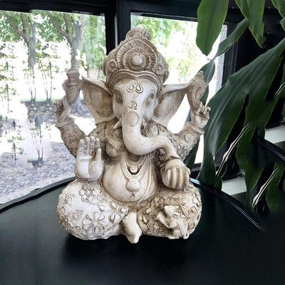 Ganesha Figur Buddha Statue Garten Dekoration Skulptur Harz Buddha Figur