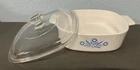 Vintage CorningWare Blue Cornflower casserole dish w/ Pyrex Glass Lid.