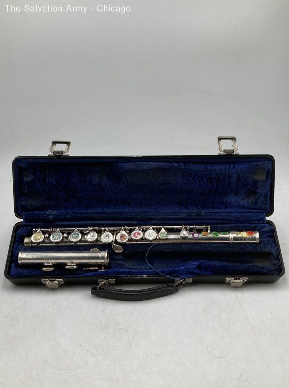 Silver Closed Hole Beginner Traditional Concert Flute In Black Hard Case