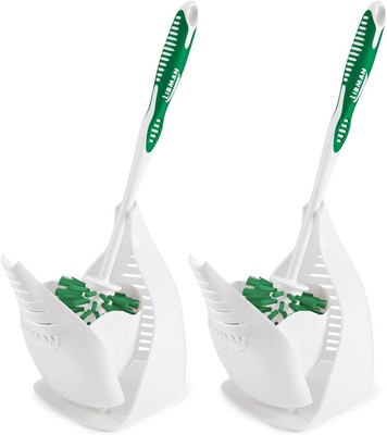 Libman Designer Bowl Brush and Caddy - 2 Pack - Toilet White/Green 