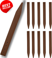 Plastic Bender Board Stakes 12" Inches - Teak Color - Heavy Duty Landscaping Sta