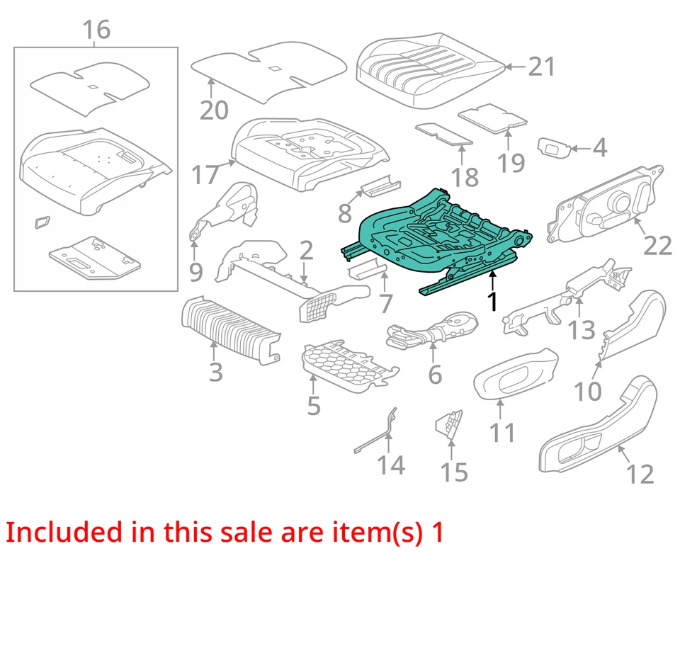 2017 - 2020 JAGUAR F-PACE OEM RH FRONT RIGHT LOWER SEAT CUSHION - Изображение 3 из 4