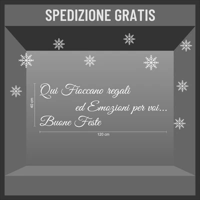 AVERY vetrofanie adesivo natale vetrine negozio frase fiocchi di neve a0685