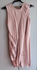 Prada Sleeveless Dress Pink Silk Look Elegant Draped Size 38 Used Japan