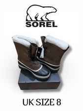 Image of SOREL Caribou Waterproof Mens Ankle Boots in Brown Black 8 UK FREE UK SHIPPING