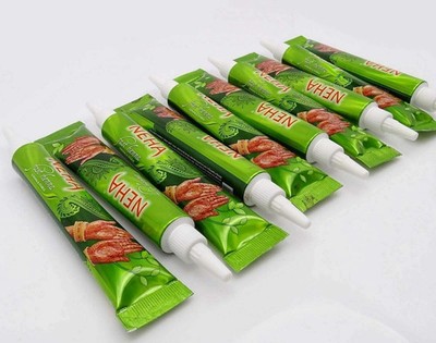 10 x Neha Herbal Fast Henna Mehandi Cones Natural Herbal Strong Dark RED Tubes