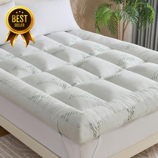 5" Full Memory Foam Mattress Topper Cooling Bamboo Cover Back Pain Relief