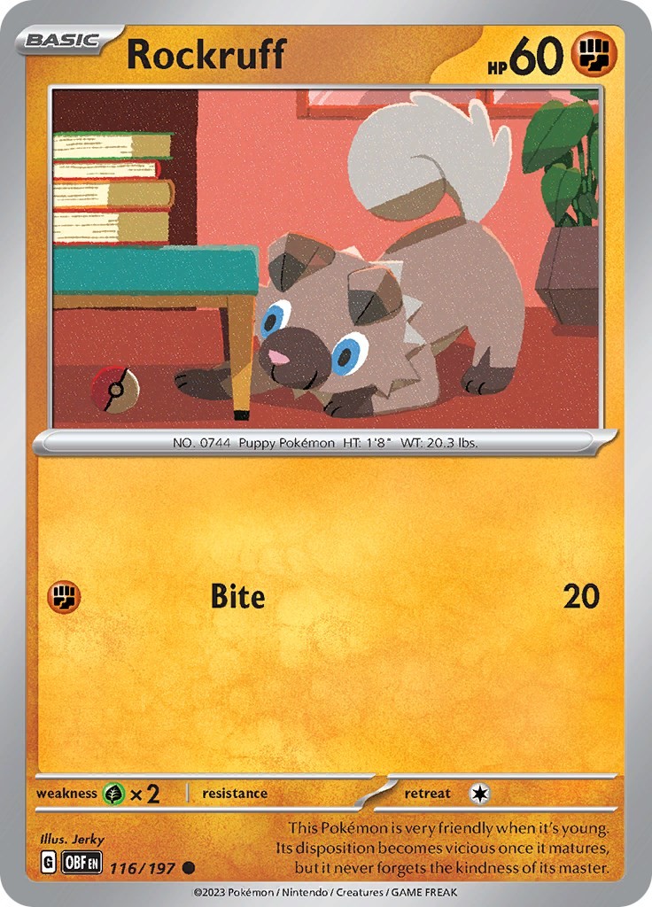Rockruff 116/197 Obsidian Flames