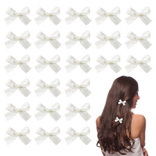 24 Pieces Mini Bowknot Hair Clips for Women Girls, Small Cute Bows Hair Ribbon A