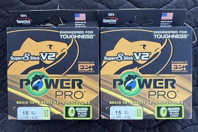 Lot Of 2 Power Pro Super 8 Slick V2 Moon Shine Braid Line 15lb 150yd - NEW