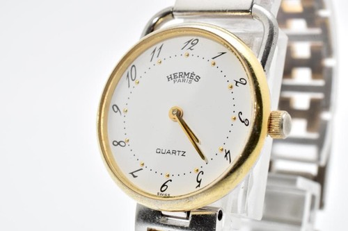 Hermes Arceau Women's Watch Quartz White Dial Gold/