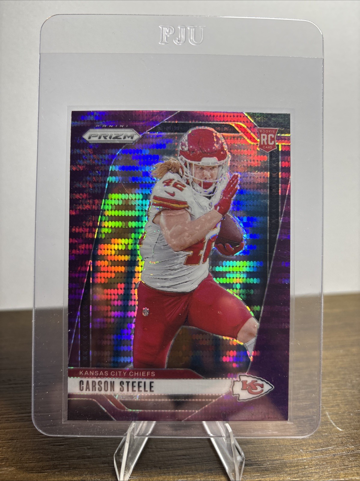 2024 Panini Prizm - Rookies Carson Steele #377 Purple Pulsar Prizm (RC)