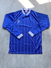 Vintage Umbro Template Football Shirt Long Sleeve Blue Jersey 1980s Mens Large