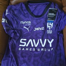 PUMA Al Hilal Goalkeeper Shirt Purple Size L No.1 Short Sleeve
