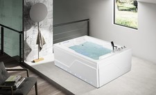 VASCA IDROMASSAGGIO 2 POSTI 182X120 CM RISCALDATA 50GETTI BLUETOOT DOPPIA LED IT