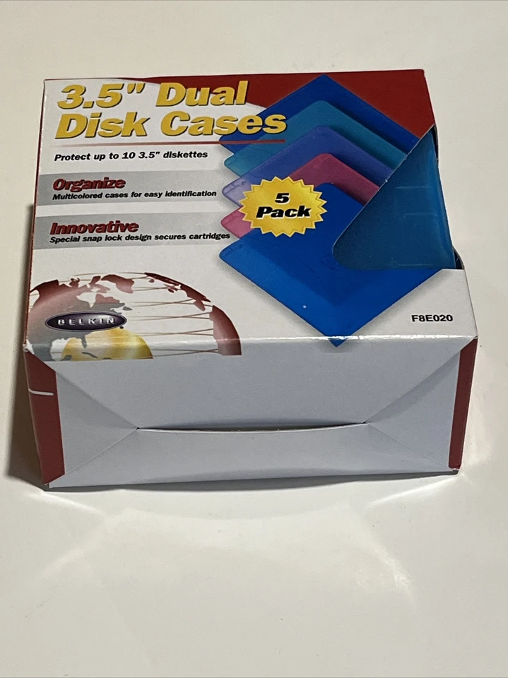 Belkin Paquete de 5 Estuche de Disquete Doble 3.5 Almacenamiento de Medios F8E020 Multicolor  Foto 2 de 4