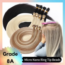 Thick Russian Nano Ring Loop Remy Human Hair Tip Micro Bead Hair Extensions 1g