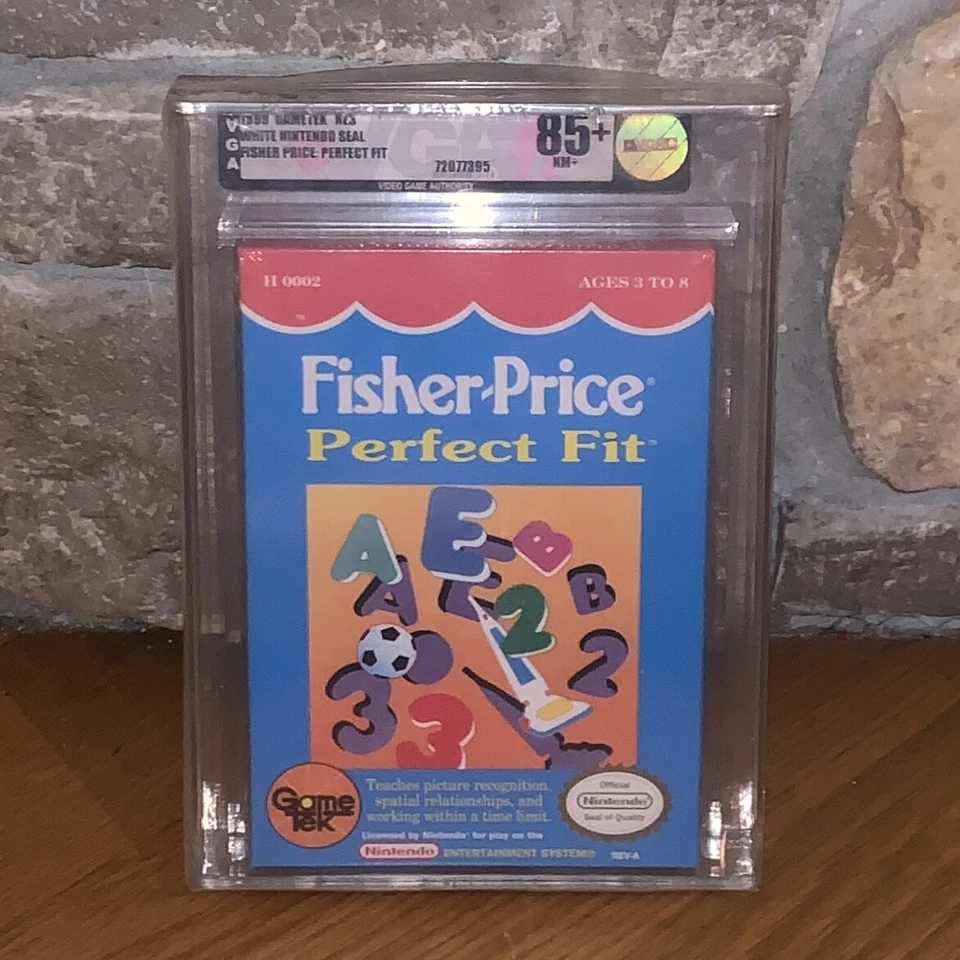 New 1990 Fisher Price: Perfect Fit NES Factory Sealed VGA 85+ Gold H-Seam Game - Image 2 of 4
