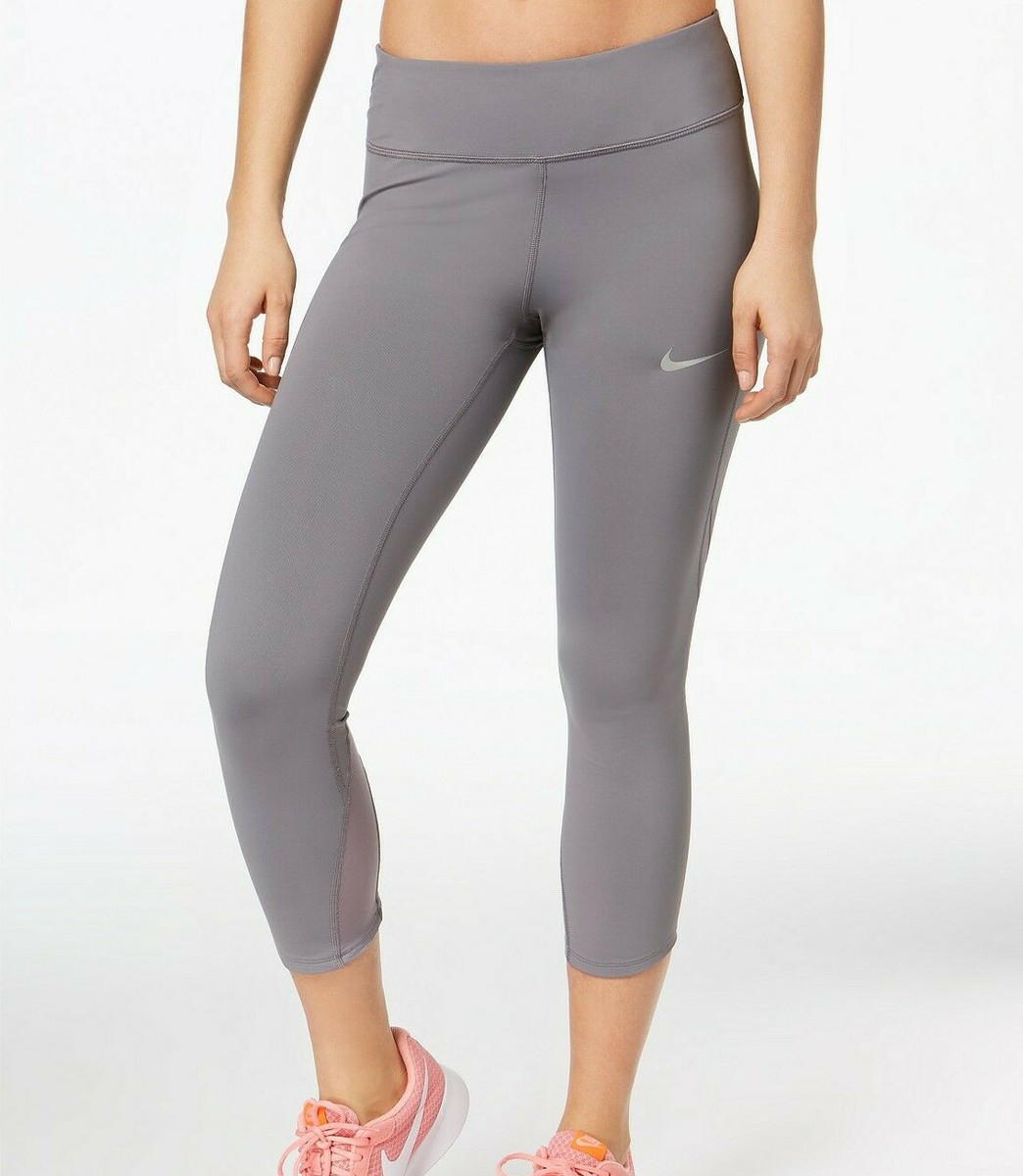 Nike Women's Power Epic Run Grey Cropped Tight Fit Leggings