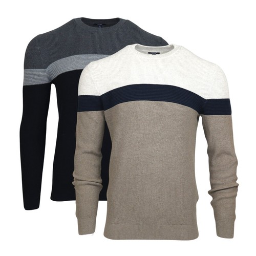 Herren Pullover Pulli 100% Baumwolle Zopfmuster Rundhals dicker Strickpullover 60-05 - Bild 1 von 9