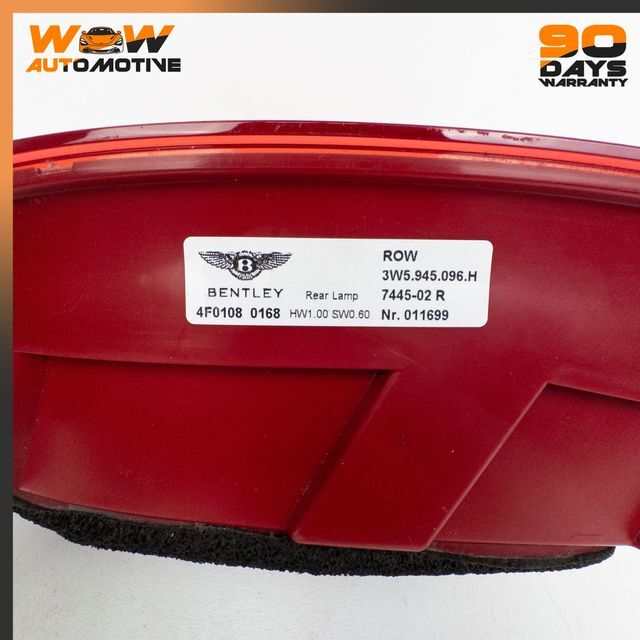 06-13 BENTLEY CONTINENTAL FLYING SPUR REAR RIGHT TAIL LIGHT LAMP ASSEMBLY OEM