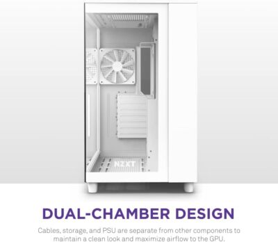 NZXT H9 Flow CM-H91FW-01 White ATX Mid Tower Tempered Glass