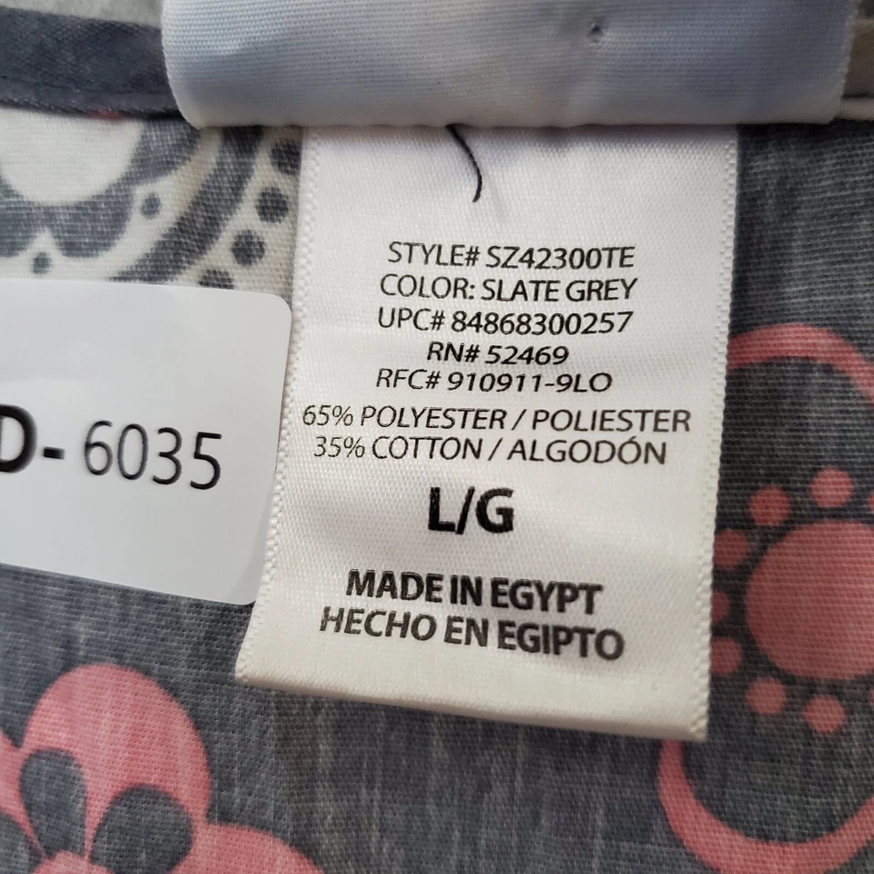 Blusa Médica SB Mujer Grande Gris Floral Manga Corta Cuello en V Bolsillos Foto 3 de 4